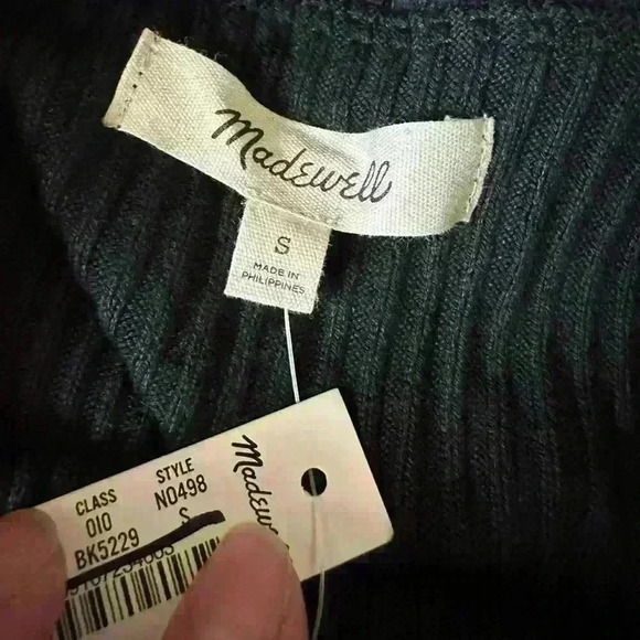 Madewell Off-Shoulder Long-Sleeve Top True Black Size Small - Picture 5 of 7